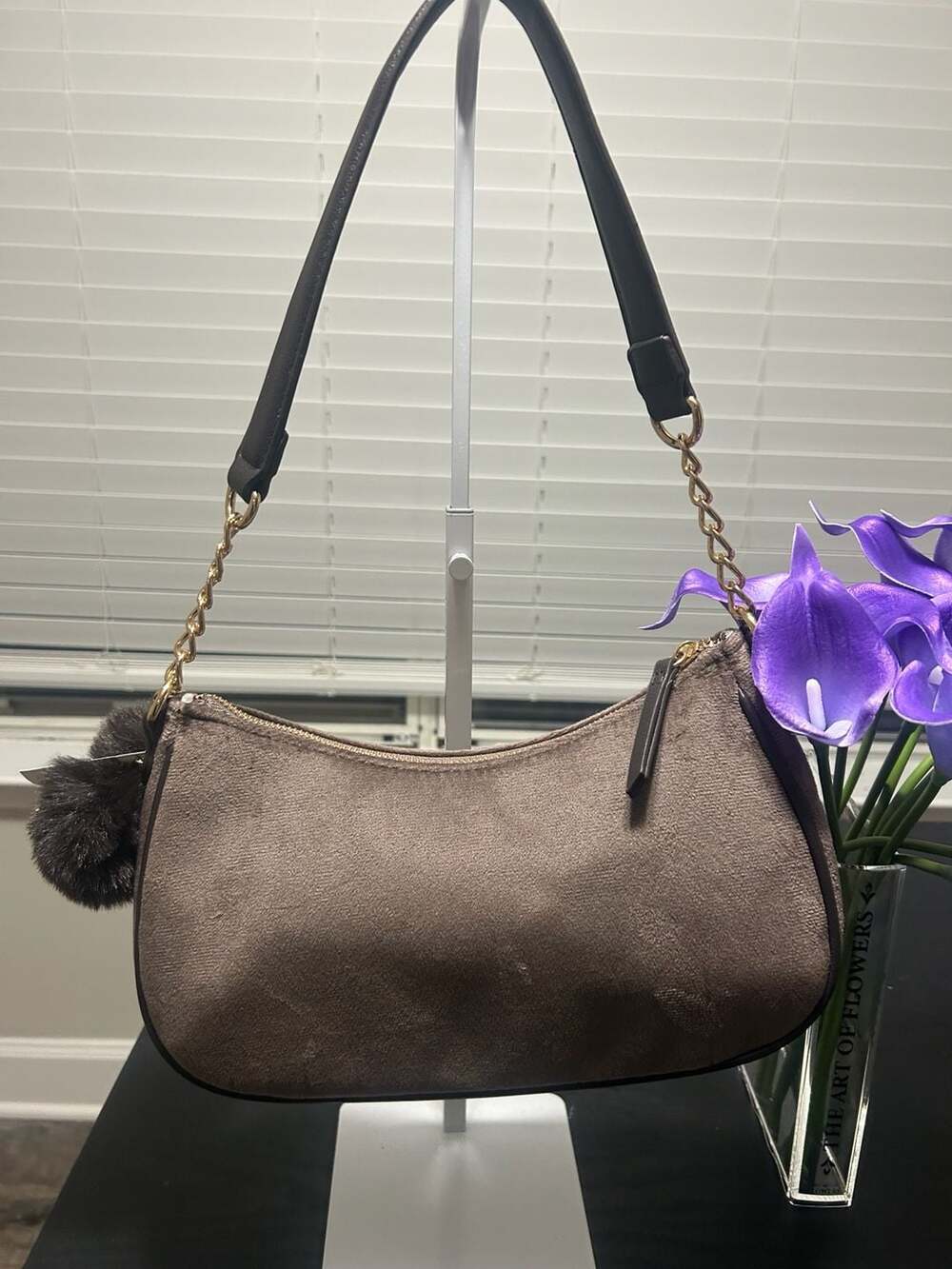 Juicy Couture Juicy Magnifique Shoulder Bag Iced Coffee Velour - Picture 4 of 5